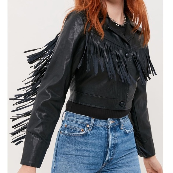 Faux Leather Fringe Jacket! - Picture 3 of 7